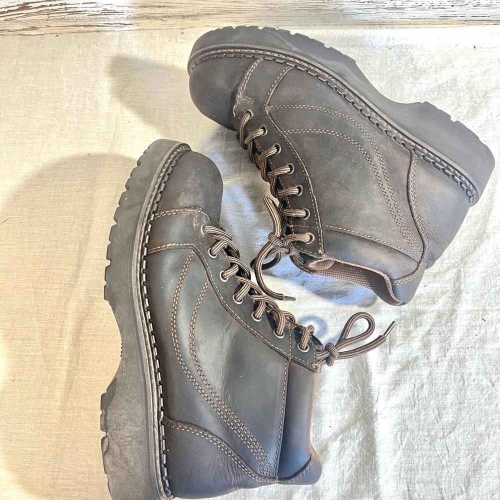 American Eagle Outfitters Dark Brown Lace-Up Men's Leather Boots